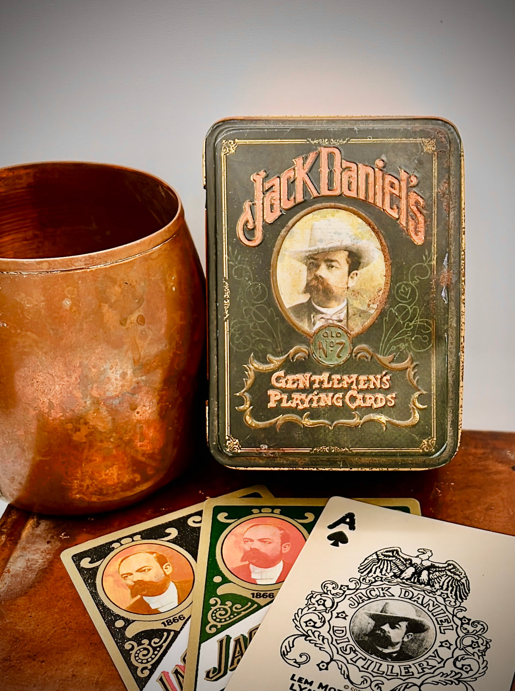 Vintage 1972 Jack Daniels Gentlemens Playing Cards In English Tin Box