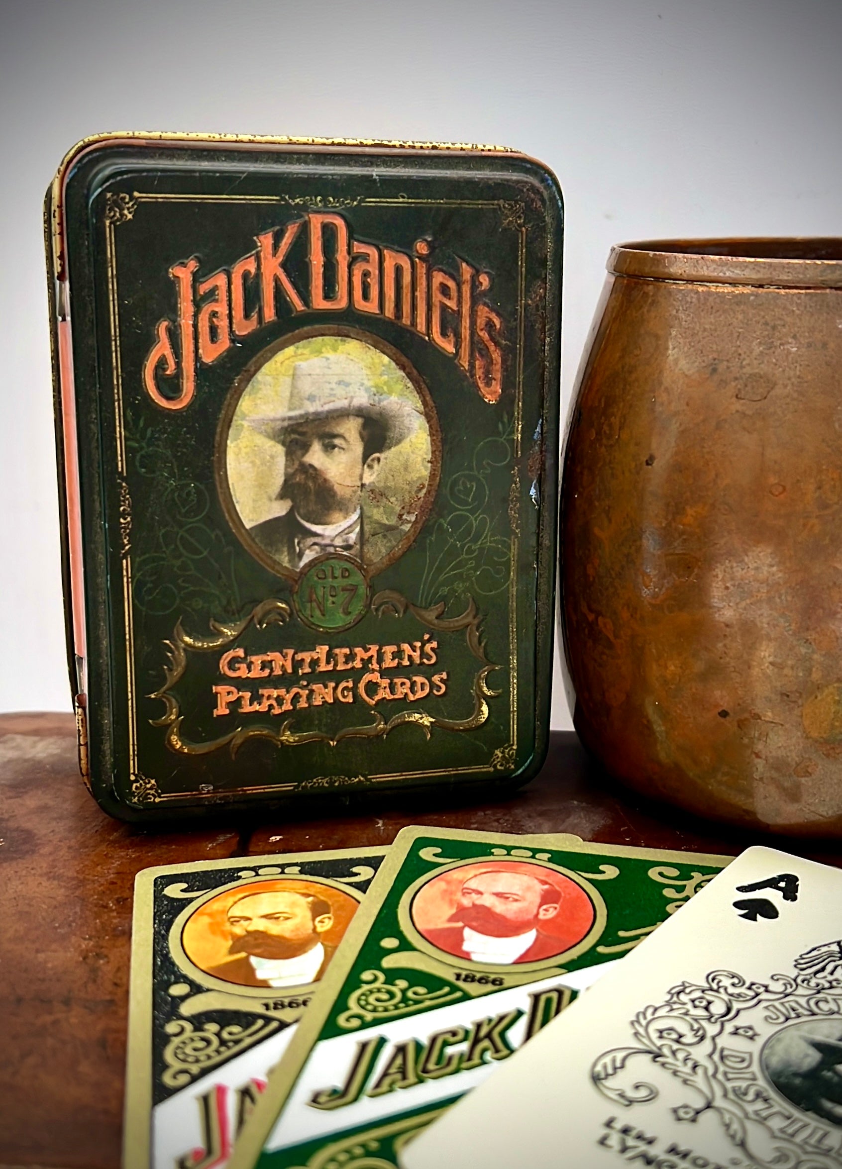 Vintage 1972 Jack Daniels Gentlemens Playing Cards In English Tin Box