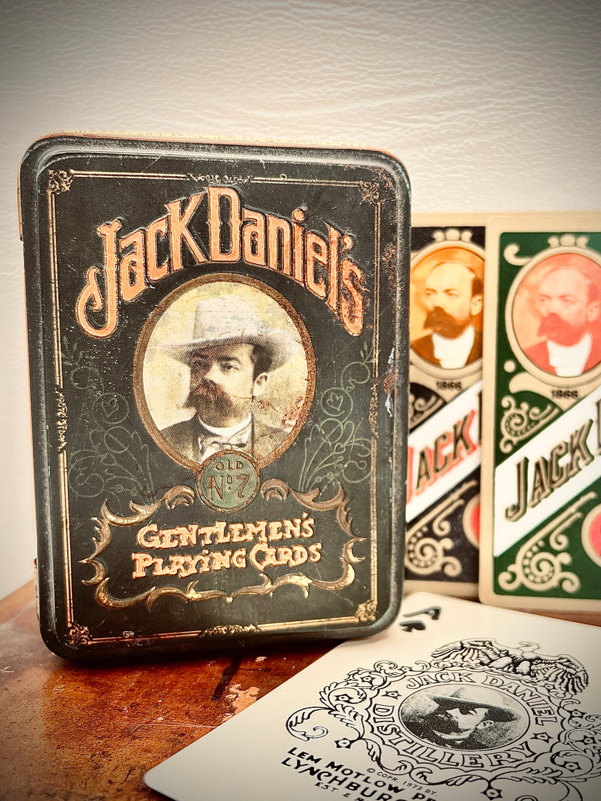 Vintage 1972 Jack Daniels Gentlemens Playing Cards In English Tin Box