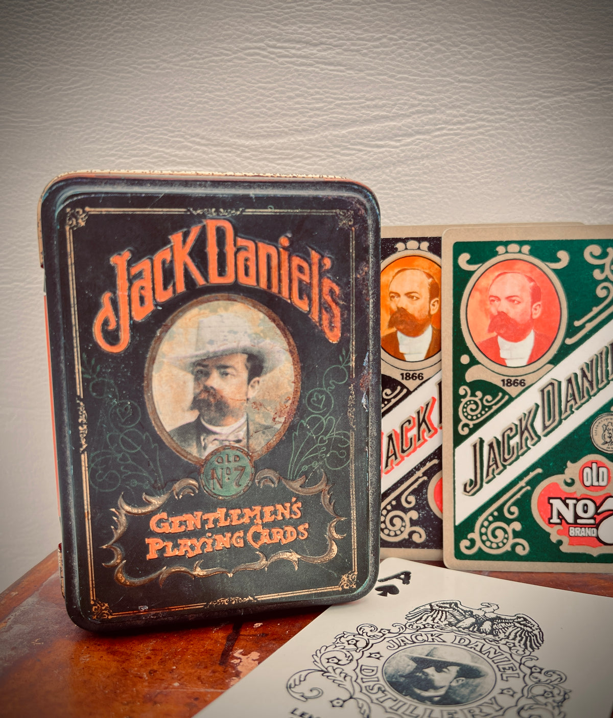 Vintage 1972 Jack Daniels Gentlemens Playing Cards In English Tin Box