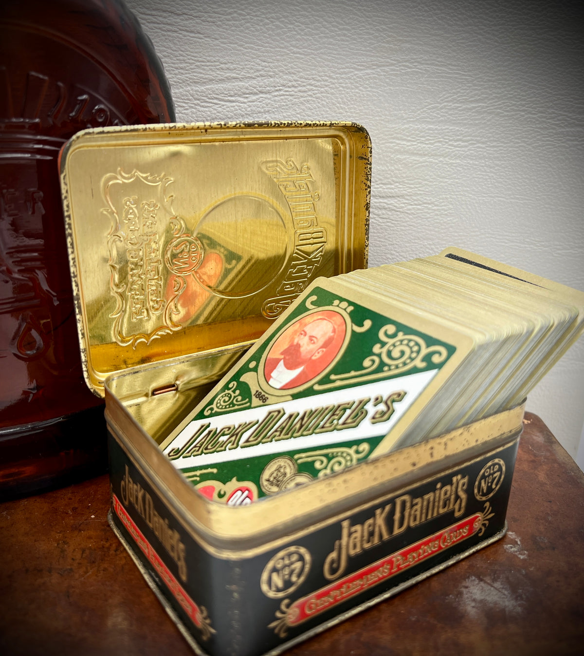 Vintage 1972 Jack Daniels Gentlemens Playing Cards In English Tin Box