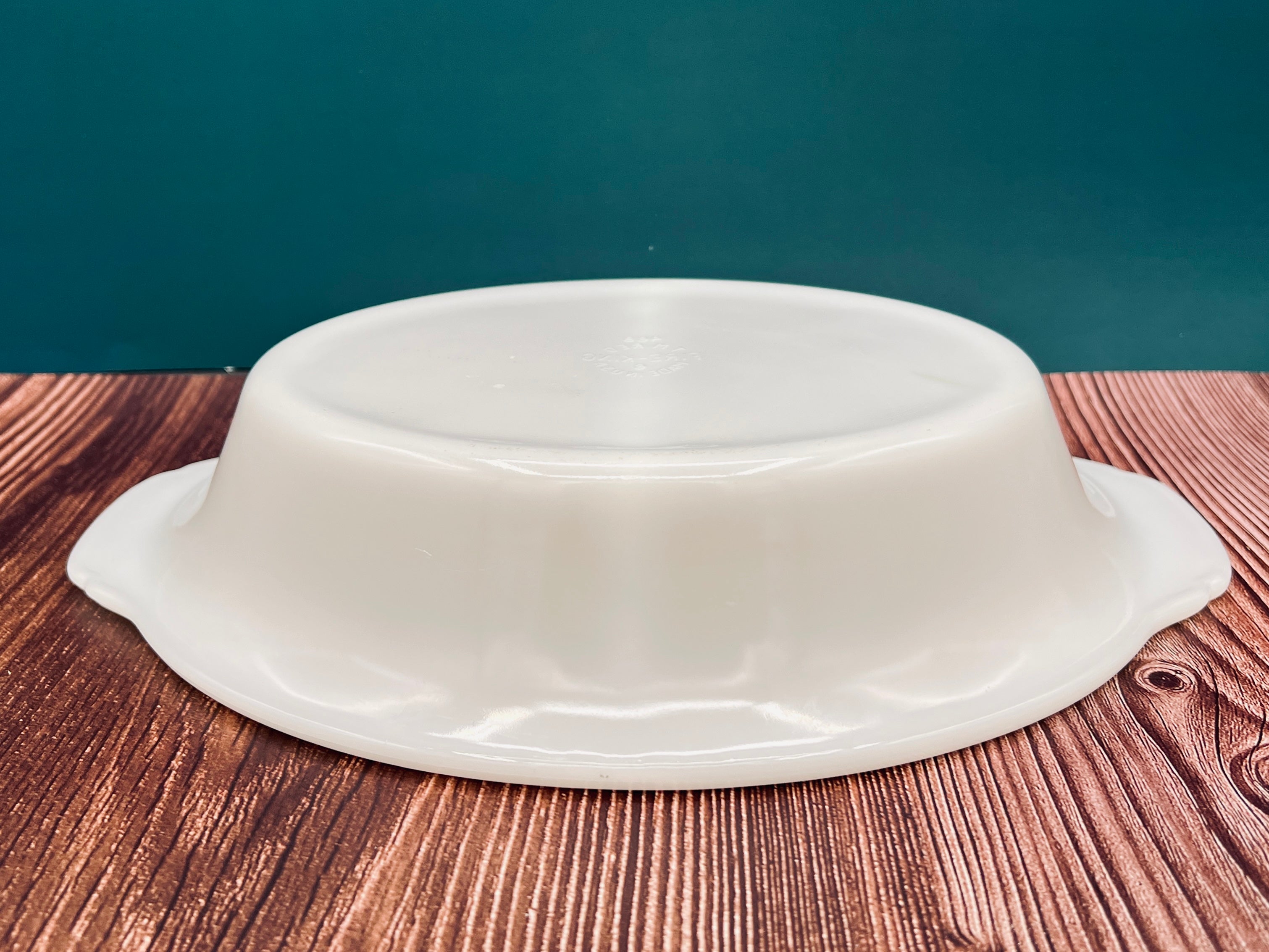 Vintage Fire King 468 White Milk Glass Divided Oval Baking Dish