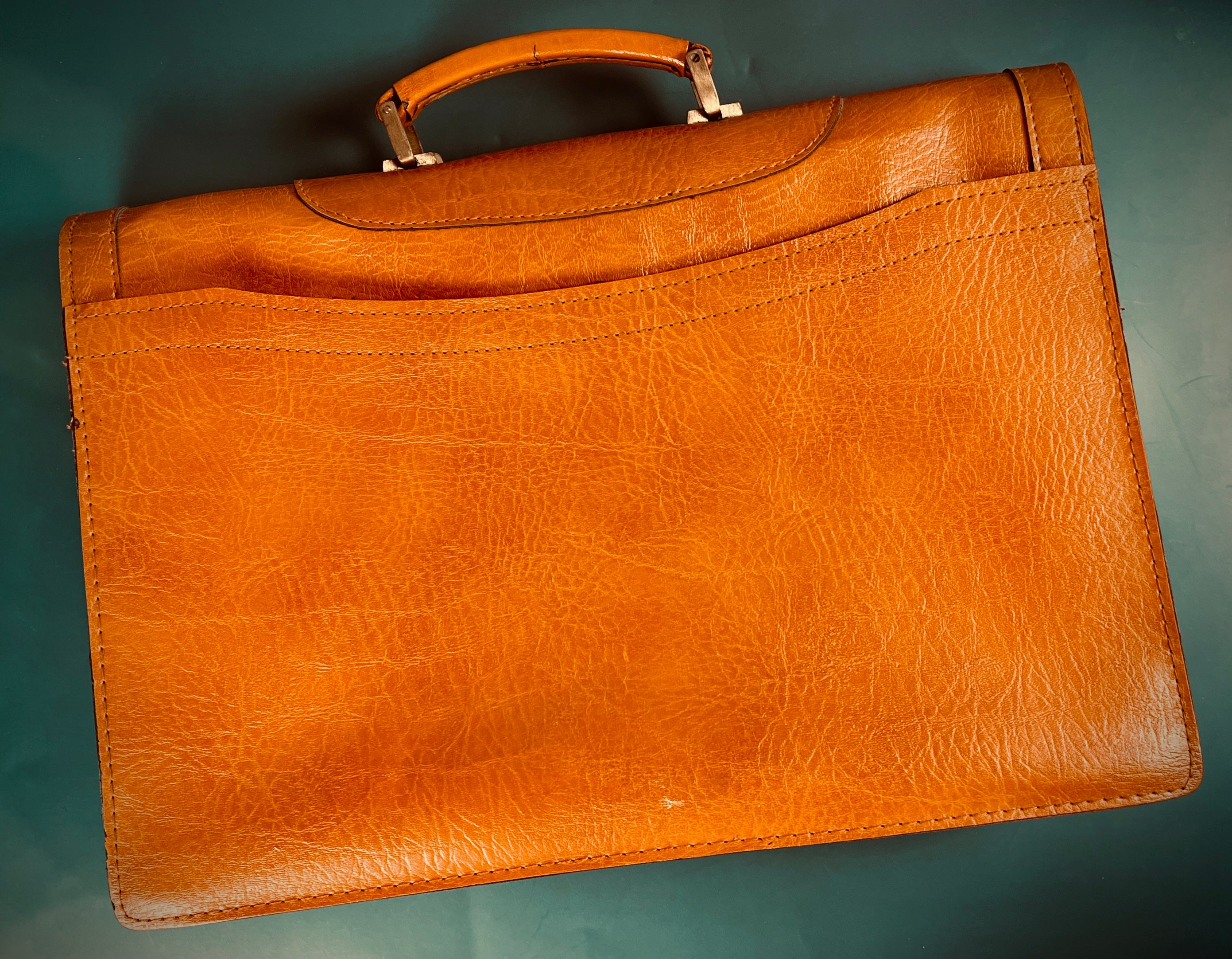 Vintage Leather Briefcase- Retro Executive Attache Case