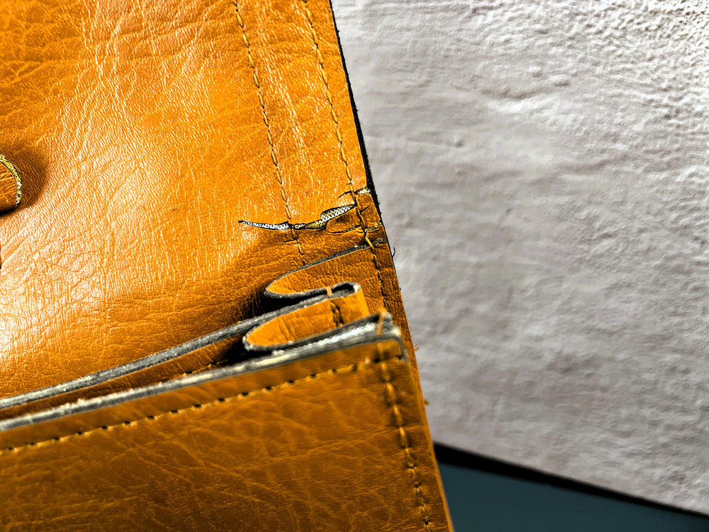 Vintage Leather Briefcase- Retro Executive Attache Case
