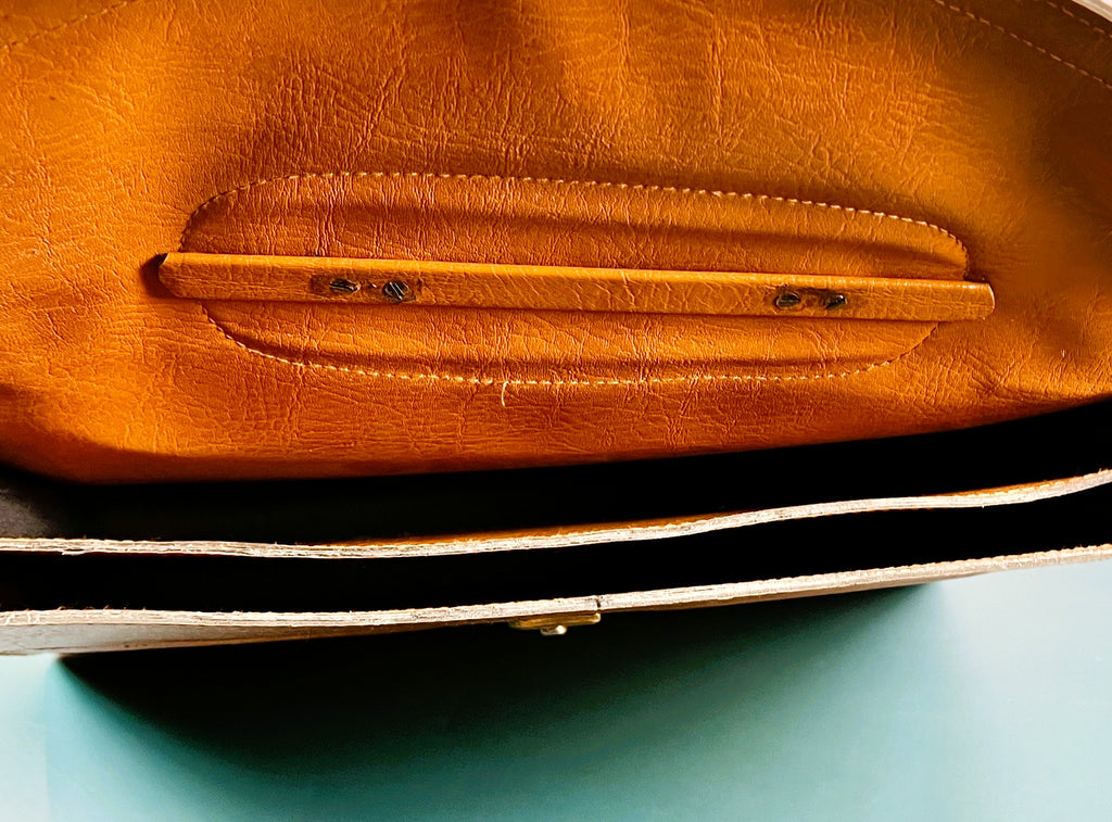 Vintage Leather Briefcase- Retro Executive Attache Case