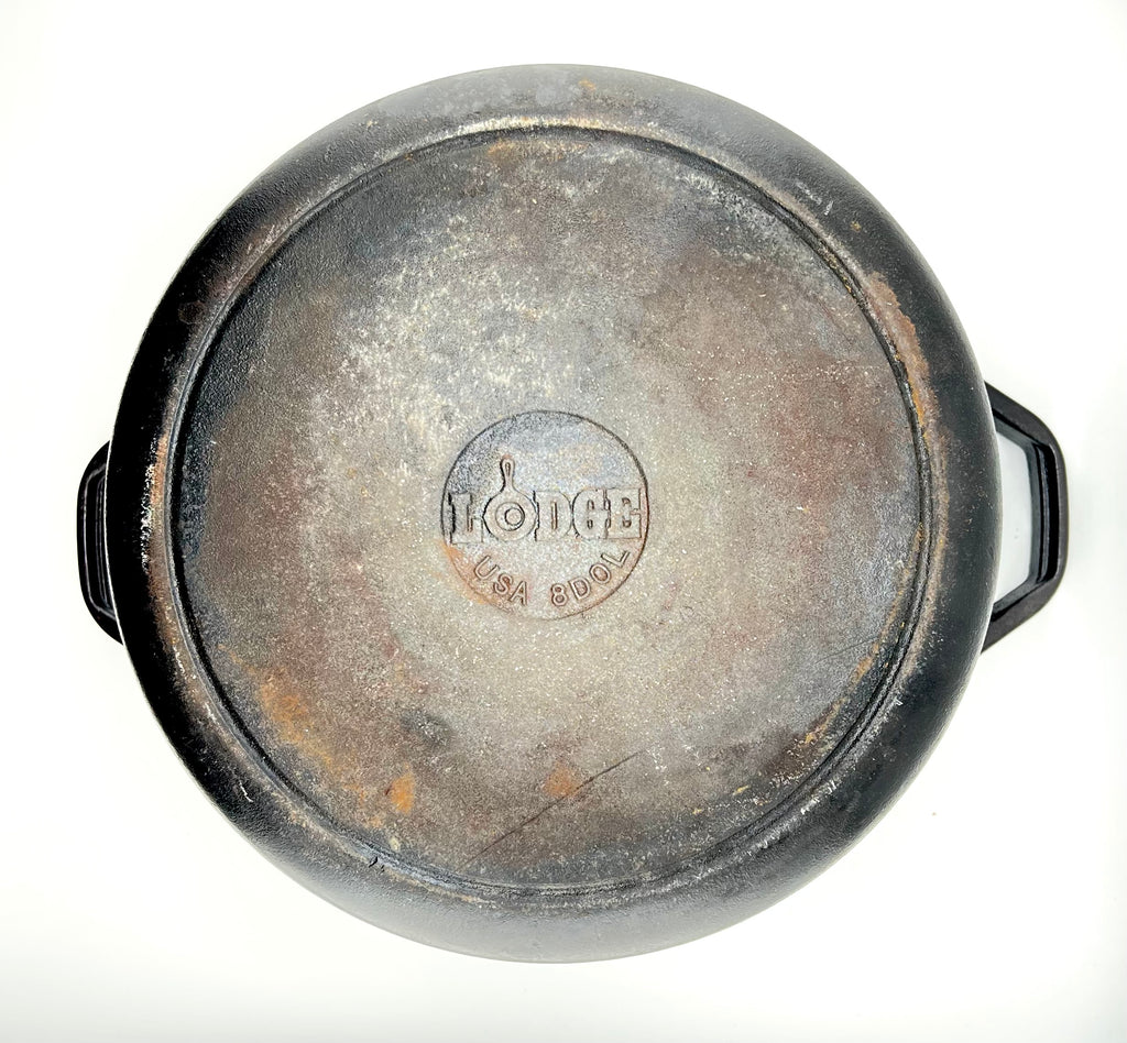 Vintage Lodge Cast Iron Dutch Oven with Self-Basting Lid #8DOL- Sale