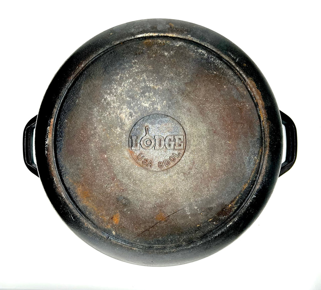 Vintage Lodge Cast Iron Dutch Oven with Self-Basting Lid #8DOL- Sale
