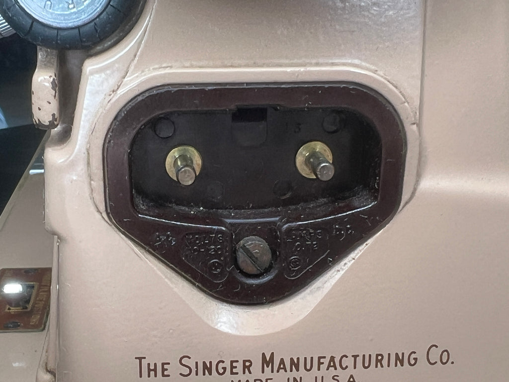 Vintage Singer 403A Slant-o-Matic Sewing Machine w/ Case - 1950s Untested