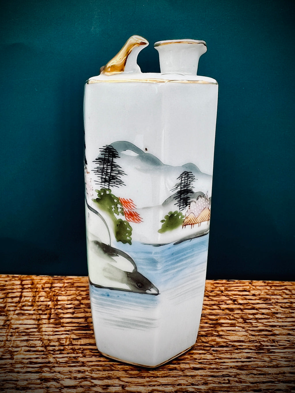 Vintage Whistling Kutani Sake Bottle - Hand-Painted Japanese Porcelain