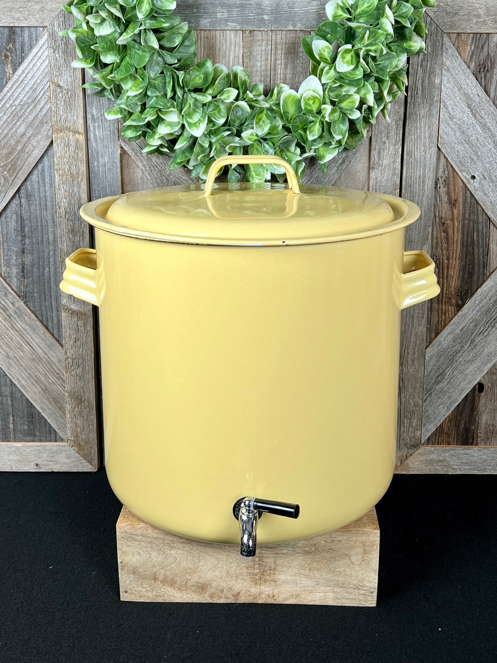 Yellow Enamelware Drink Dispenser