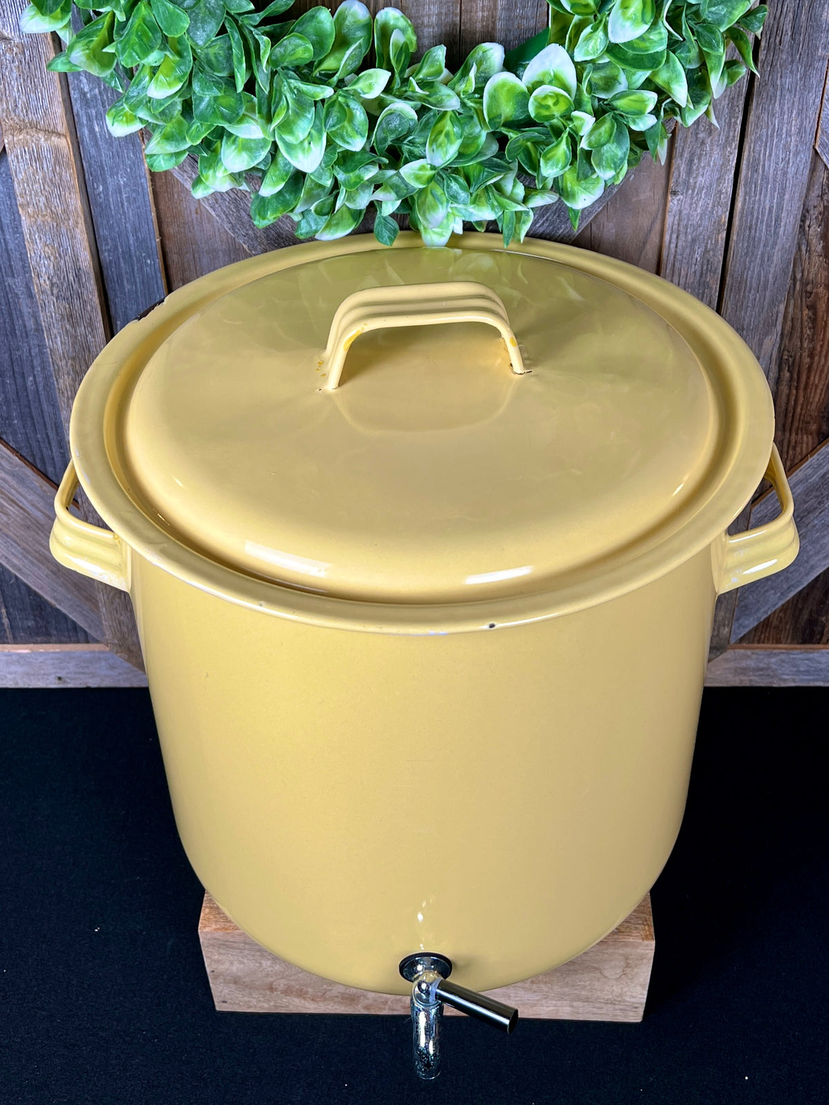 Yellow Enamelware Drink Dispenser