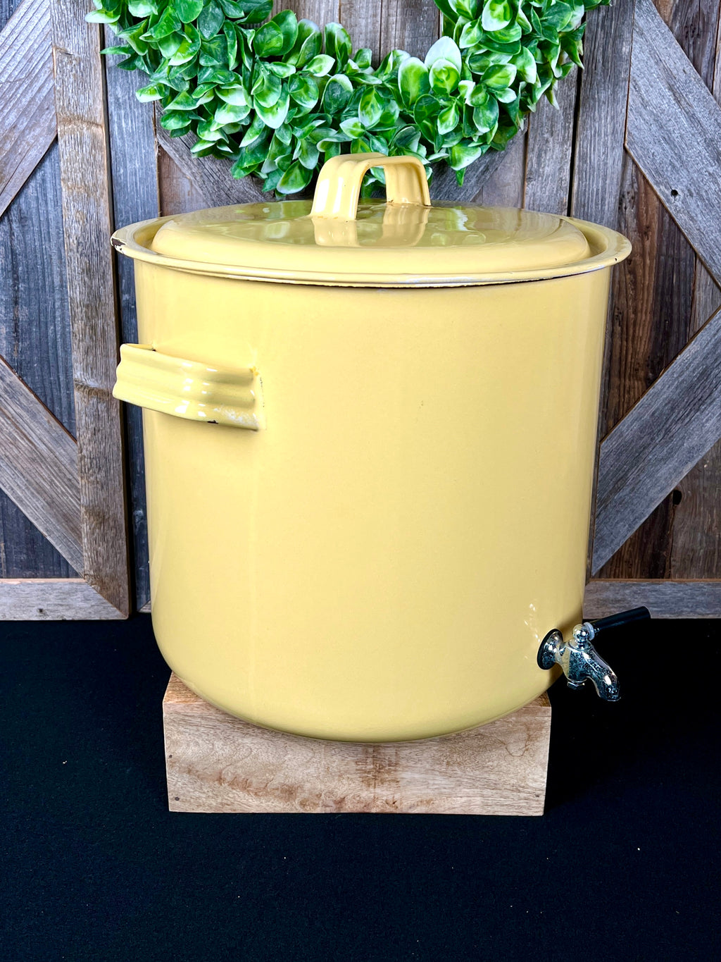 Yellow Enamelware Drink Dispenser