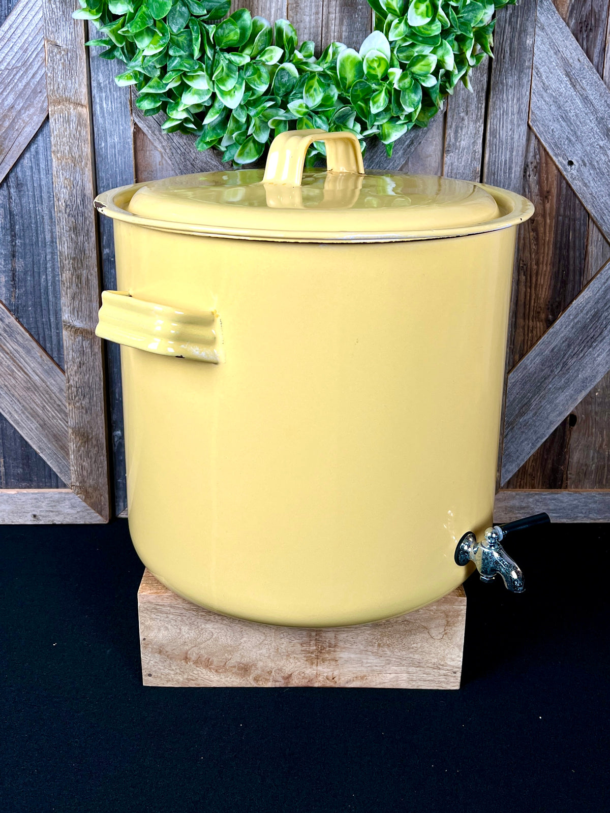 Yellow Enamelware Drink Dispenser