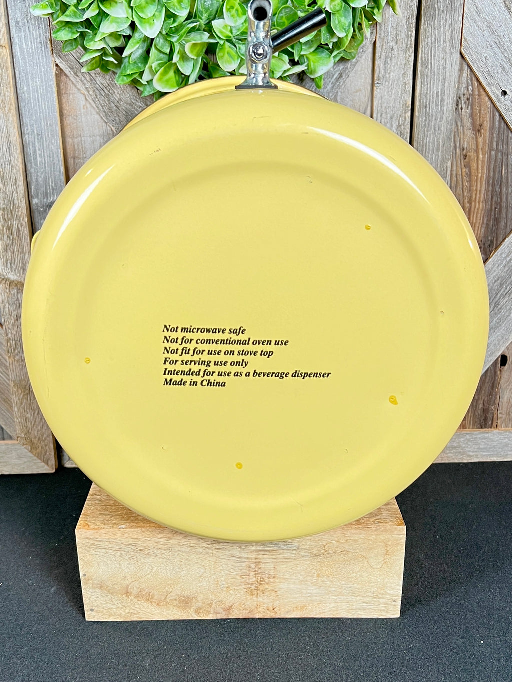 Yellow Enamelware Drink Dispenser