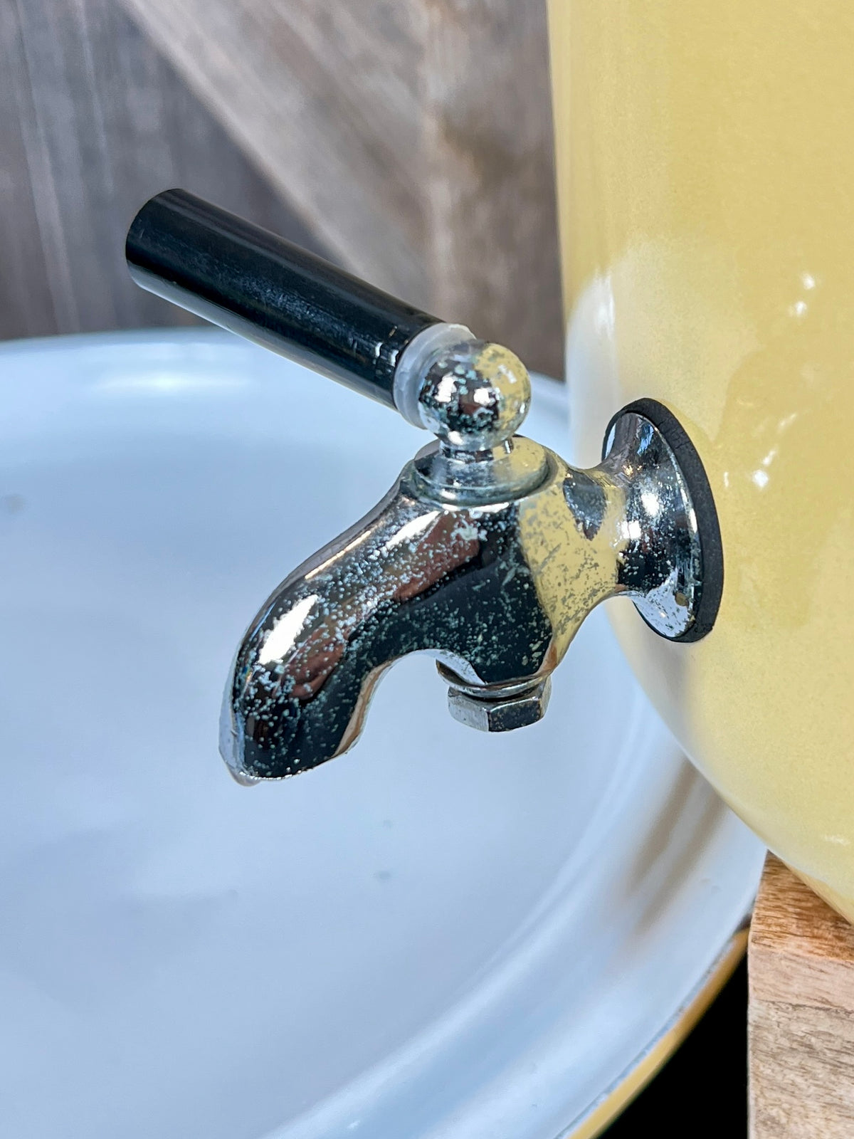 Yellow Enamelware Drink Dispenser